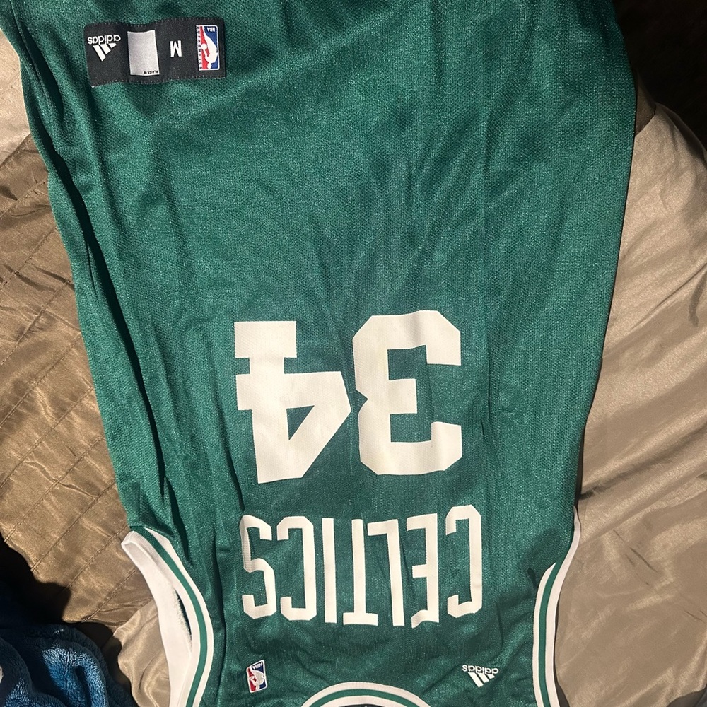 Adidas Green and White Celtics Game Jersey